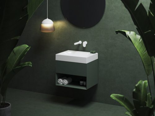 Alsó szekrény, Ravak SD Lite 60 fürdőszobai szekrény, grey green X000001858