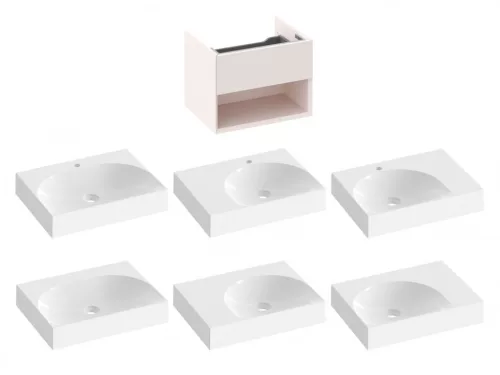 Alsó szekrény, Ravak SD Lite 60 fürdőszobai szekrény, alabaster pink X000001860