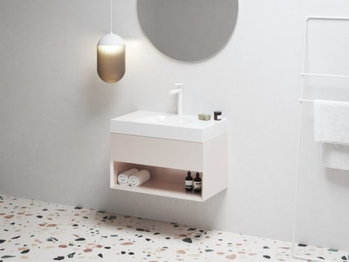 Alsó szekrény, Ravak SD Lite 80 fürdőszobai szekrény, alabaster pink X000001866