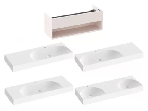 Alsó szekrény, Ravak SD Lite 120 fürdőszobai szekrény, alabaster pink X000001872