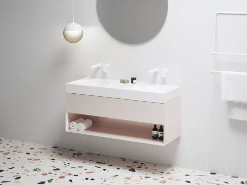 Alsó szekrény, Ravak SD Lite 120 fürdőszobai szekrény, alabaster pink X000001872