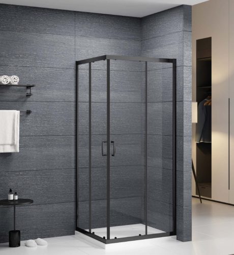 Zuhanykabin, Roltechnik Albis Black szögletes zuhanykabin, fekete 80x80 N0788