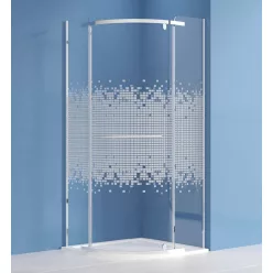   Zuhanykabin, Roltechnik Ardis íves zuhanykabin, brillant profil/pattern üveg, 80x80 N0798