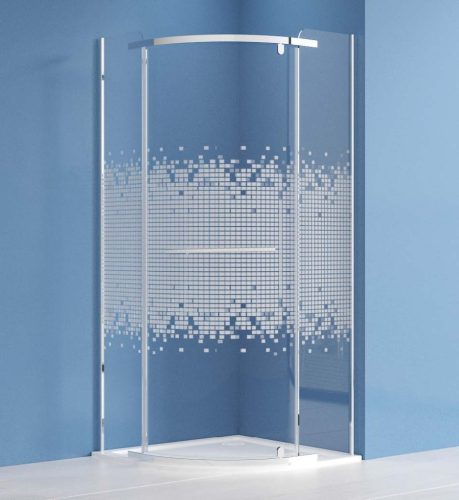 Zuhanykabin, Roltechnik Ardis íves zuhanykabin, brillant profil/pattern üveg, 90x90 N0799