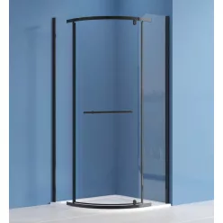   Zuhanykabin, Roltechnik Jandis íves zuhanykabin, fekete elox, 90x90 N0801