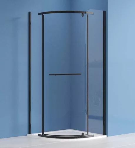 Zuhanykabin, Roltechnik Jandis íves zuhanykabin, fekete elox, 90x90 N0801