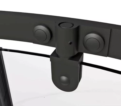 Zuhanykabin, Roltechnik Jandis íves zuhanykabin, fekete elox, 90x90 N0801