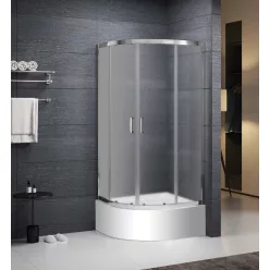   Zuhanykabin, Roltechnik Taldis íves zuhanykabin brillant profil/matt üveg, 80x80x165 N0802