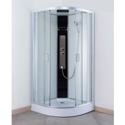   Zuhanykabin, Roltechnik Lucidus Round íves, hátfalas zuhanykabin, brillant profil 90x90