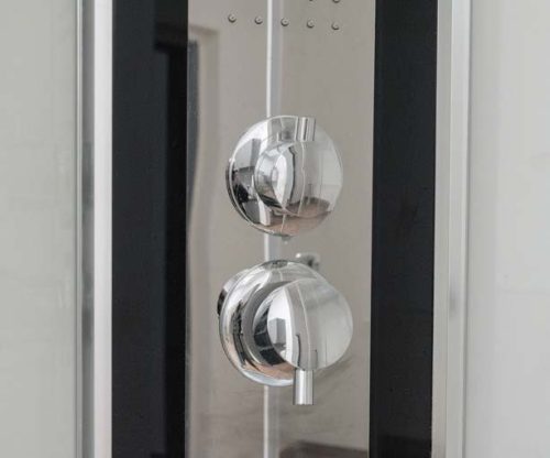 Zuhanykabin, Roltechnik Lucidus Round íves, hátfalas zuhanykabin, brillant profil 90x90