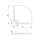 Zuhanytálca, West WST05 90x90 Szürke