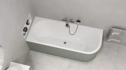 Kád, Sapho Polysan Viva L Monolith aszimmetrikus kád 170x75 fehér/verde 70119M.44