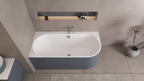 Kád, Sapho Polysan Astra L Monolith aszimmetrikus kád 160x75 fehér/siena 33611M.42