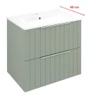 Alsó szekrény, Sapho Cirasa mosdótartó szekrény 2 fiókkal, 58x54x39 cm verde strip CR592-4444S