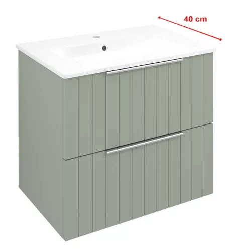 Alsó szekrény, Sapho Cirasa mosdótartó szekrény 2 fiókkal, 58x54x39 cm verde strip CR592-4444S