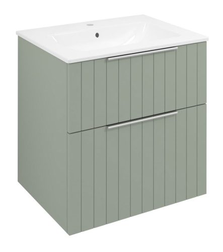 Alsó szekrény, Sapho Cirasa mosdótartó szekrény 2 fiókkal, 59,2x64x46 cm verde strip CR601-4444S