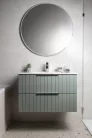 Alsó szekrény, Sapho Cirasa mosdótartó szekrény 2 fiókkal, 69,8x52x46 cm verde strip CR701-4444S