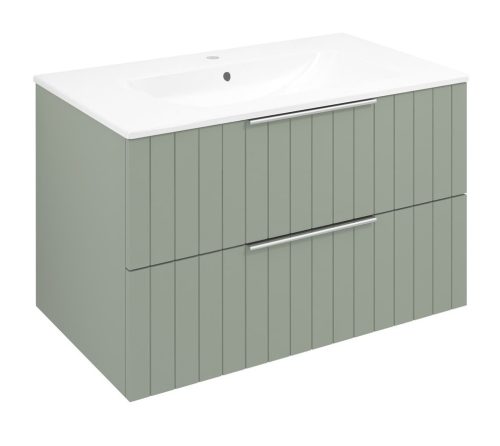 Alsó szekrény, Sapho Cirasa mosdótartó szekrény 2 fiókkal, 79,8x52x46 cm verde strip CR801-4444S