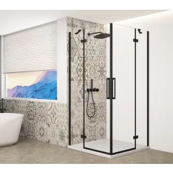   Zuhanykabin, Sapho Trinity Black szögletes zuhanykabin, átlátszó üveggel 110x110 GT2211-11C-B