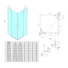 Zuhanykabin, Sapho Trinity Chrome szögletes zuhanykabin, átlátszó üveggel 110x110 GT2211-11C-CH