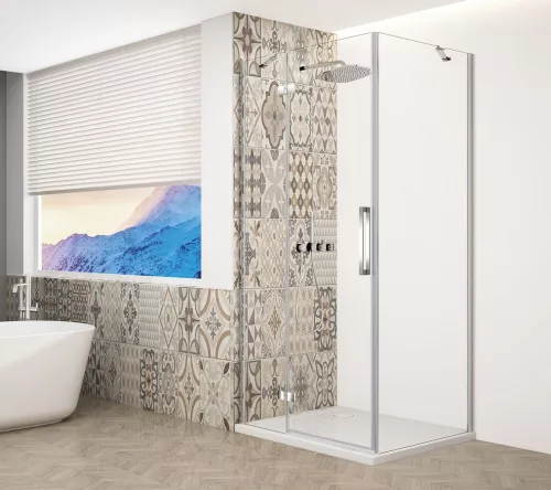 Zuhanykabin,Sapho Trinity Chrome szögletes zuhanykabin,átlátszó üveg,balos 80x120 GT5612-80CL-CH