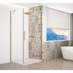   Zuhanykabin,Sapho Trinity Gold Matt szögletes zuhanykabin,átlátszó üveg,jobb 110x80 GT5680-11CR-G
