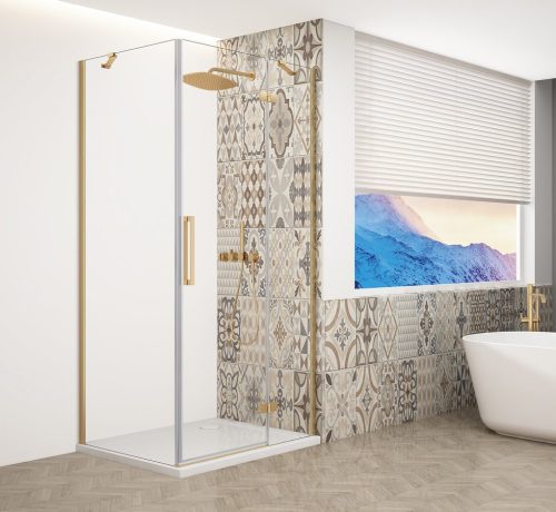 Zuhanykabin,Sapho Trinity Gold Matt szögletes zuhanykabin,átlátszó üveg,jobb 110x80 GT5680-11CR-G