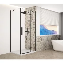   Zuhanykabin,Sapho Trinity Black szögletes zuhanykabin,átlátszó üveg,jobbos 120x80 GT5680-12CR-B