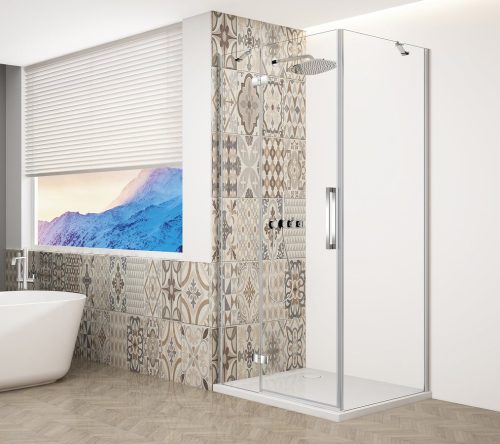 Zuhanykabin,Sapho Trinity Chrome szögletes zuhanykabin,átlátszó üveg,balos 80x80 GT5680-80CL-CH