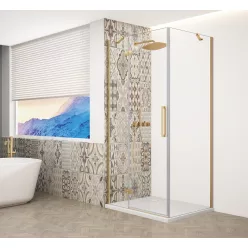   Zuhanykabin,Sapho Trinity Gold Matt szögletes zuhanykabin,átlátszó üveg,balos 90x80 GT5680-90CL-G