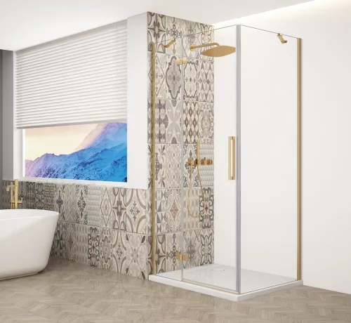 Zuhanykabin,Sapho Trinity Gold Matt szögletes zuhanykabin,átlátszó üveg,balos 90x80 GT5680-90CL-G