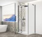 Zuhanykabin,Sapho Trinity Black szögletes zuhanykabin,átlátszó üveg,balos 120x90 GT5690-12CL-B