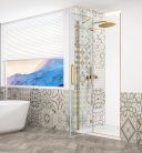 Zuhanyajtó, Sapho Trinity Gold zuhanyajtó 100 cm, átlátszó üveg, balos GT1210CL-G
