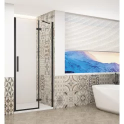   Zuhanyajtó, Sapho Trinity Black zuhanyajtó 80 cm, átlátszó üveg, jobbos GT1280CR-B