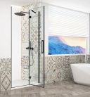 Zuhanyajtó, Sapho Trinity Black zuhanyajtó 80 cm, átlátszó üveg, jobbos GT1280CR-B