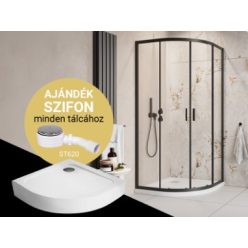   Zuhanykabin, H2O Comfort A íves zuhanykabin Nero A tálcával, fekete 90x90
