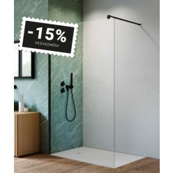 Walk-in, H2O walk-in zuhanyfal fekete profillal 90 cm