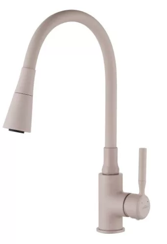 Mosogató csaptelep, Invena Hula Plus álló, flexibilis kifolyócsővel, bézs BZ-85-P03-L