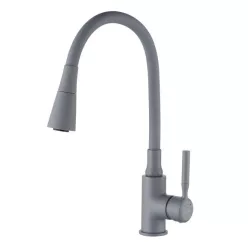   Mosogató csaptelep, Invena Hula Plus álló, flexibilis kifolyócsővel, szürke BZ-85-P05-L