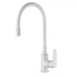   Mosogató csaptelep, Invena Joga Plus álló, flexibilis kifolyócsővel, fehér BZ-32-P02-C