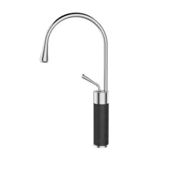   Mosdó csaptelep, Invena Stone/Gabro magasított mosdó csaptelep, fekete-króm BU-03-W08-V