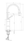 Mosdó csaptelep, Invena Stone/Gabro magasított mosdó csaptelep, fekete-arany BU-03-W17-V