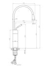 Mosdó csaptelep, Invena Stone/Gabro magasított mosdó csaptelep, fehér-arany BU-03-W13-V