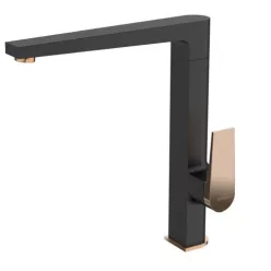   Mosogató csaptelep, Invena Midnight mosogató csaptelep, fekete/rose gold BZ-35-014-V