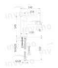 Bidé csaptelep, Invena Siros bidé csaptelep, króm BB-90-001-A