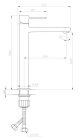 Mosdó csaptelep, Invena Paros magasított mosdó csaptelep, króm BU-09-W01-A
