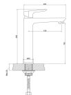 Mosdó csaptelep, Invena Kalitea mosdó csaptelep, fekete BU-72-004-V