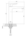 Mosdó csaptelep, Invena Kalitea magasított mosdó csaptelep, fekete BU-72-W04-V