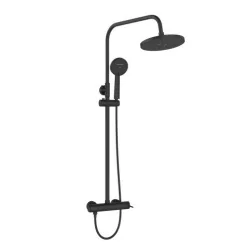   Zuhanyszett, Invena Kalitea fejzuhannyal, csapteleppel, fekete AU-72-004-V