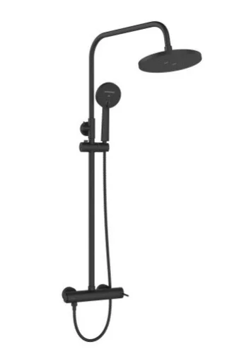 Zuhanyszett, Invena Kalitea fejzuhannyal, csapteleppel, fekete AU-72-004-V